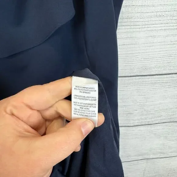 Lane Bryant Plus Size Navy Ruffle Solid Sleeveless Spring Dress Size 18 - Picture 4 of 6